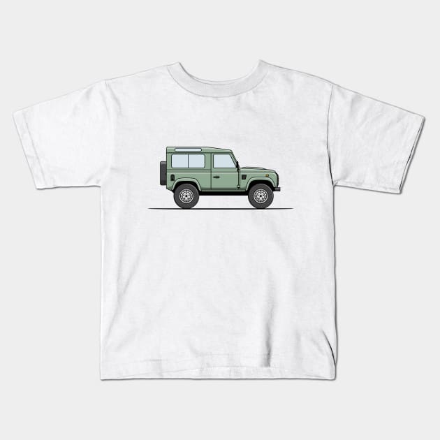 Land Rover Defender - Light Green Kids T-Shirt by JingleSnitch